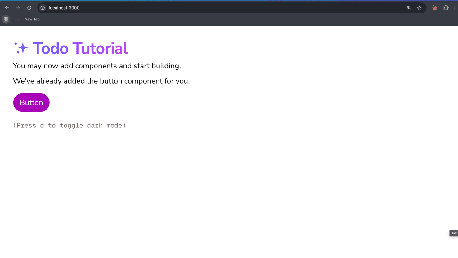 ch04-03 브랜치의 초기 Todo Tutorial 화면